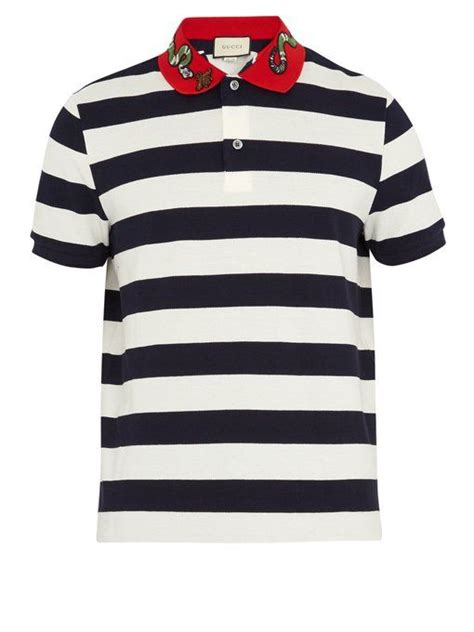 gucci polo shirt replica free shipping|gucci navy striped polo shirt.